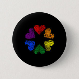 Regenbogenkreis der Herzen Liebe Schwulenstolz Lgb Button