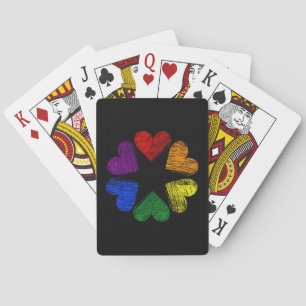 Regenbogenkreis der Herzen Liebe Schwulenstolz LGB Spielkarten