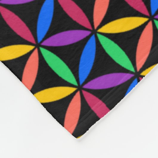 Regenbogenkreise Fleecedecke (Ecke)