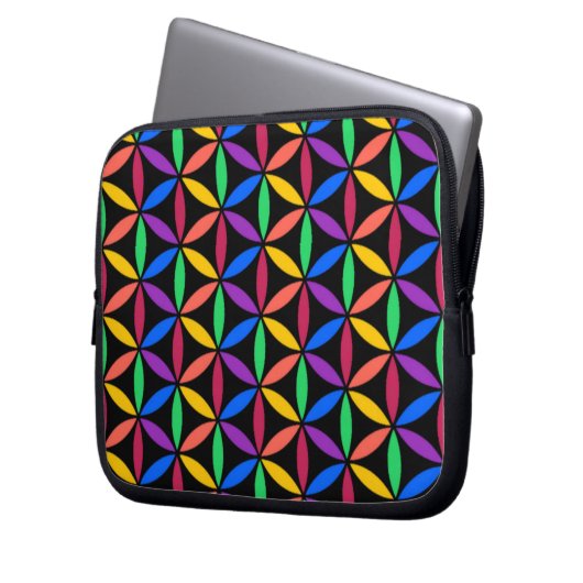 Regenbogenkreise Laptopschutzhülle (Vorderseite Links)