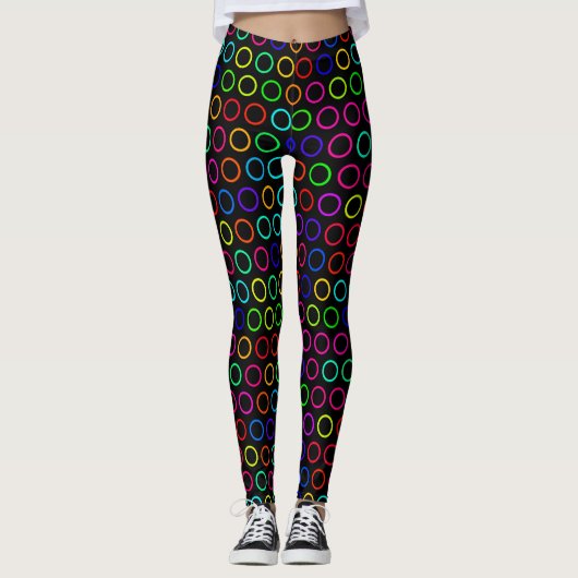 Regenbogenkreise Leggings (Vorderseite)