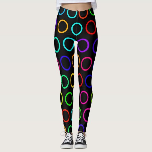 Regenbogenkreise Leggings (Vorderseite)