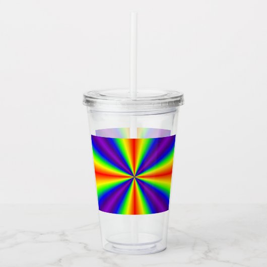 Regenbogenkreuz Acryltrinkbecher (Vorderseite)