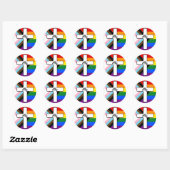 Regenbogenkreuz Progress Pride-Flagge Verbündeter Runder Aufkleber (Blatt)