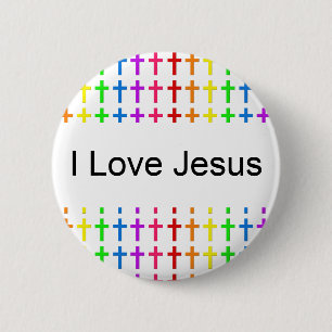 Regenbogenkreuze Button