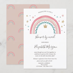Regenbogenkrone virtuelle Babyparty per Post Einladung