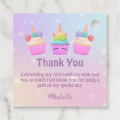 Regenbogenkuchen danke dir Mädchen 1. Geburtstag c Geschenkanhänger (Rückseite)