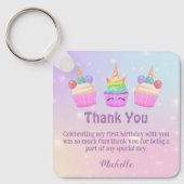 Regenbogenkuchen Danke, Mädchen 1. Geburtstag Schlüsselanhänger (Vorderseite)