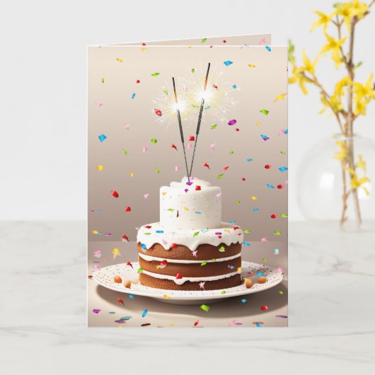 Regenbogenkuchen mit Kiefern Karte (Gelbe Blume)