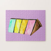 Regenbogenkuchen niedliche Wasserfarbe Puzzle (Horizontal)
