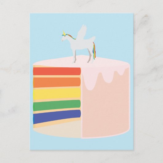 Regenbogenkuchen Postkarte (Vorderseite)