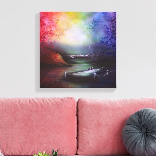 Regenbogenlandschaft Printwerbung Leinwanddruck (Insitu (Wohnzimmer))
