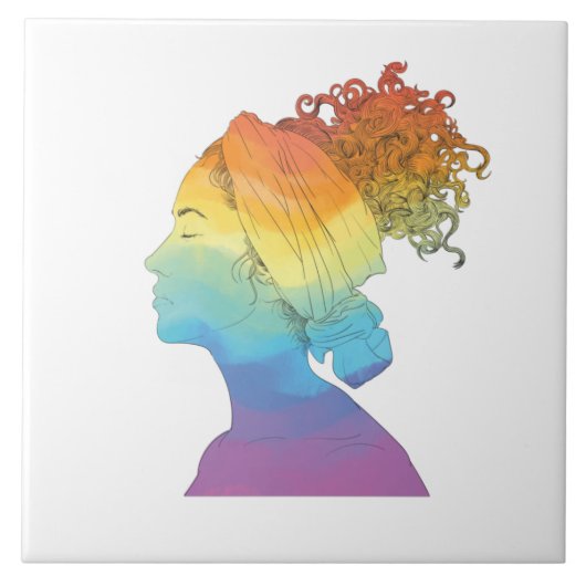 Regenbogenleben, Frauen, Freiheit Fliese (Vorderseite)