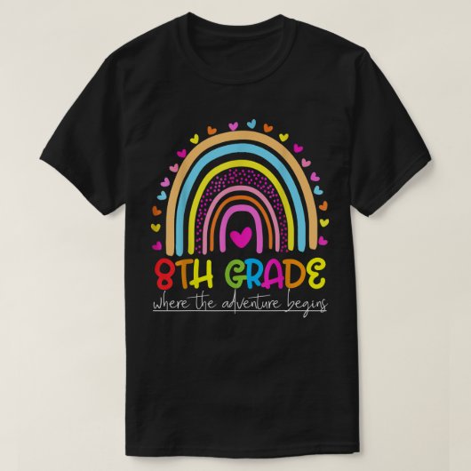 Regenbogenlehrer der achten Klasse T-Shirt (Design vorne)