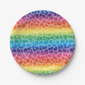 Regenbogenleopard-Druckmuster Pappteller (Vorderseite)