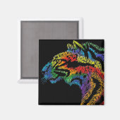 Regenbogenleopard (schwarzer Magnet) Magnet (Vorderseite/Rückseite)