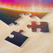Regenbogenlicht scheut durch Wolken im Weltraum Puzzle (Seite)