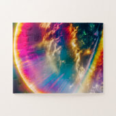 Regenbogenlicht scheut durch Wolken im Weltraum Puzzle (Horizontal)
