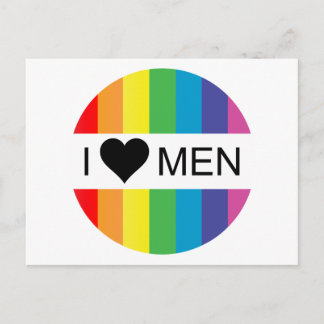 Regenbogenliebe. Ich liebe Männer. Postkarte