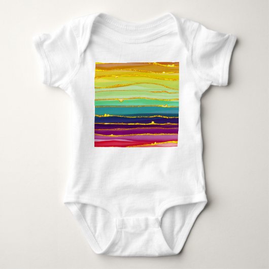 Regenbogenlinien: abstrakte Luxuskomposition. Baby Strampler (Vorderseite)