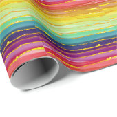 Regenbogenlinien: abstrakte Luxuskomposition. Geschenkpapier (Rolleneckpunkt)