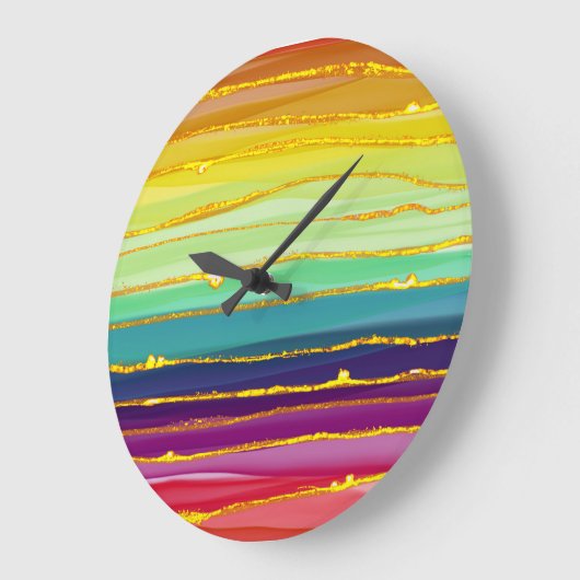 Regenbogenlinien: abstrakte Luxuskomposition. Große Wanduhr (Winkel)