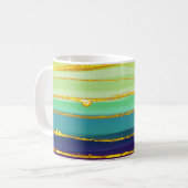 Regenbogenlinien: abstrakte Luxuskomposition. Kaffeetasse (Vorderseite Links)