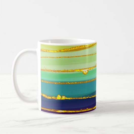 Regenbogenlinien: abstrakte Luxuskomposition. Kaffeetasse (Links)