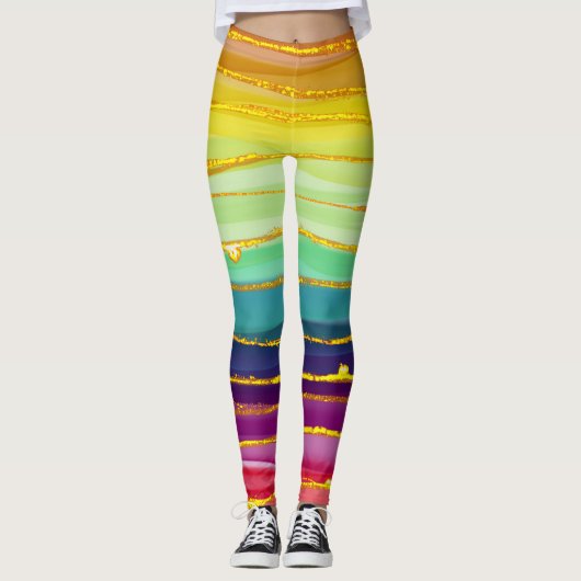 Regenbogenlinien: abstrakte Luxuskomposition. Leggings (Vorderseite)