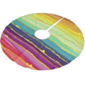 Regenbogenlinien: abstrakte Luxuskomposition. Polyester Weihnachtsbaumdecke (Schrägansicht)