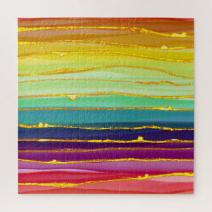 Regenbogenlinien: abstrakte Luxuskomposition. Puzzle
