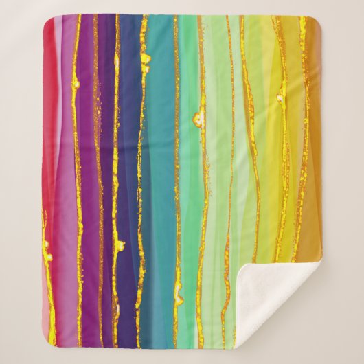 Regenbogenlinien: abstrakte Luxuskomposition. Sherpadecke (Vorderseite)