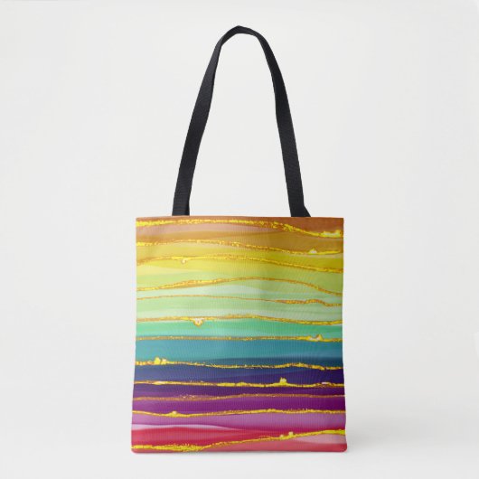 Regenbogenlinien: abstrakte Luxuskomposition. Tasche (Vorderseite)