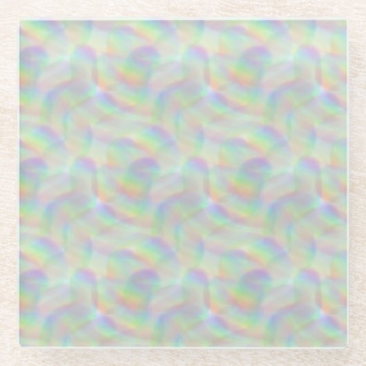 Regenbogenlinien Glasuntersetzer (Vorderseite)