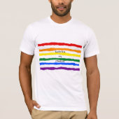 Regenbogenlinien mit benutzerdefiniertem Text T-Shirt (Vorderseite)