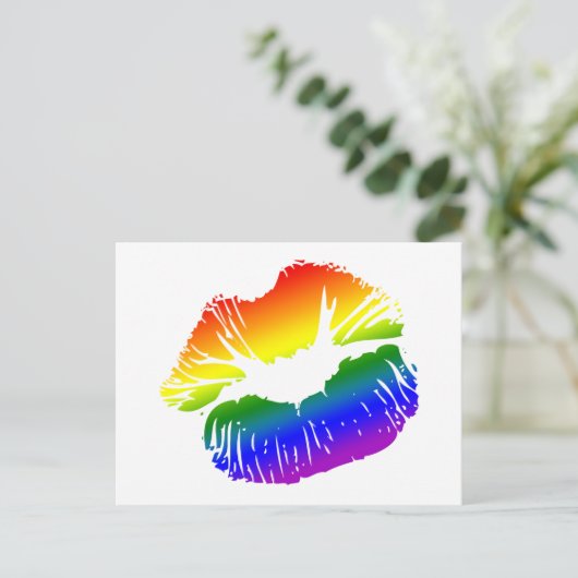 Regenbogenlippen 1 postkarte (Stehend Vorderseite)