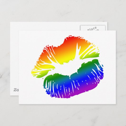 Regenbogenlippen 1 postkarte (Vorne/Hinten)