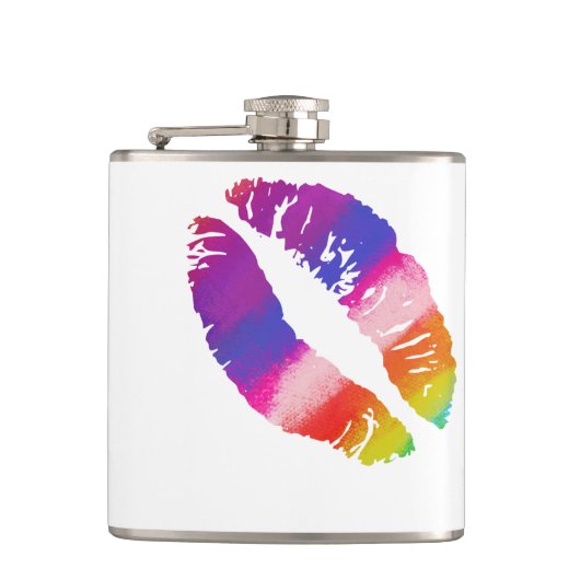 Regenbogenlippen #6 flachmann (Vorderseite)