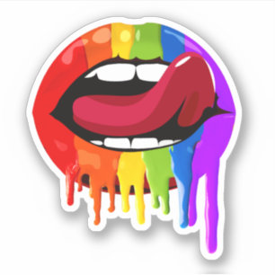 REGENBOGENLIPPEN AUFKLEBER