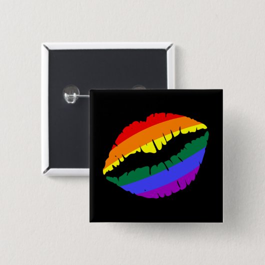 Regenbogenlippen Button (Vorne & Hinten)
