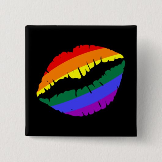 Regenbogenlippen Button (Vorderseite)