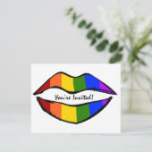 Regenbogenlippen Einladung (Stehend Vorderseite)