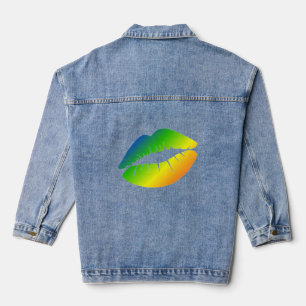 Regenbogenlippen Jeansjacke