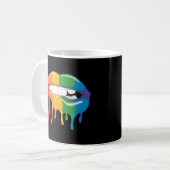 Regenbogenlippen Kaffeetasse (Vorderseite Links)