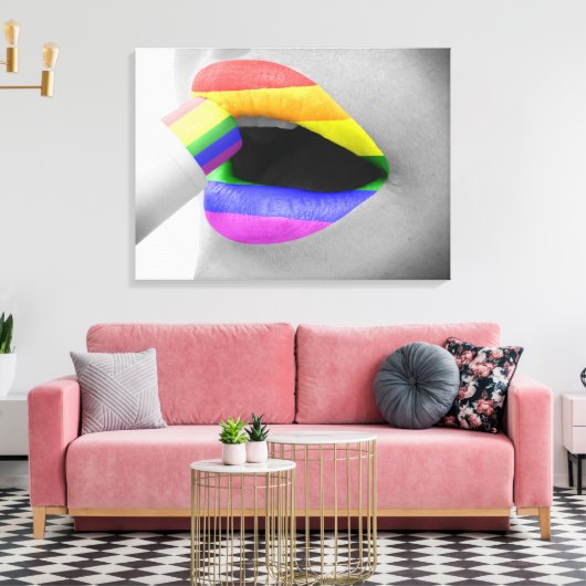 Regenbogenlippen Leinwanddruck (Insitu (Wohnzimmer))
