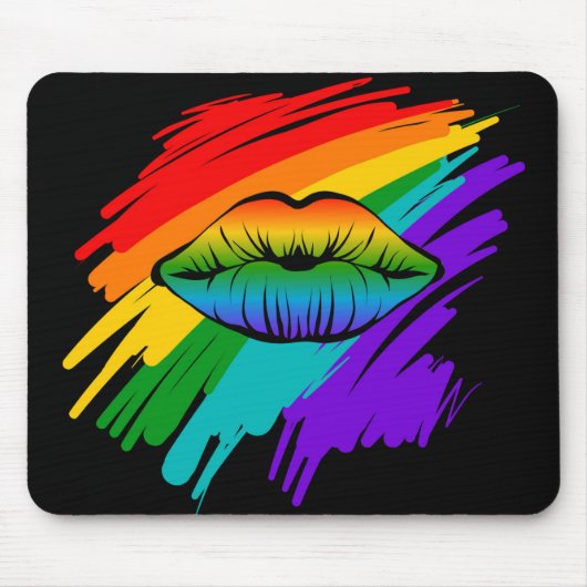 Regenbogenlippen Mousepad (Vorne)