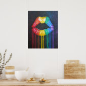 Regenbogenlippen Poster (Küche)