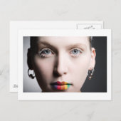 Regenbogenlippen Postkarte (Vorne/Hinten)