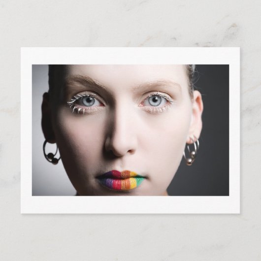 Regenbogenlippen Postkarte (Vorderseite)