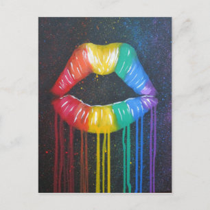 Regenbogenlippen Postkarte